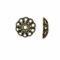 Bead Caps - Delicate - Antique Brass 6mm x 10