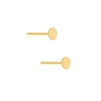 Flat Earring Posts - Gold Plated - 4mm x 1 Pair