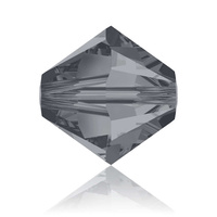 Swarovski Crystal Bicone Beads - Crystal Silver Night 6mm x 10