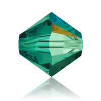 Swarovski Crystal Bicone Beads - Emerald AB 6mm x 10