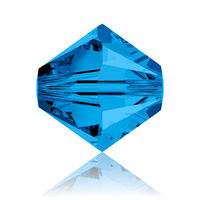 Swarovski Crystal Bicone Beads - Capri Blue 6mm x 10