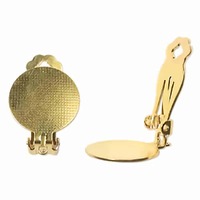 Clip-On Earrings With Disc - Gold Plated x 15mm - 1 Pair