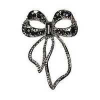 Metal Accent - Gunmetal Open Bow Pendant x 44mm