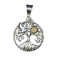 Metal Accent - Antique Silver Tree Cluster With Bird Charm x 36mm