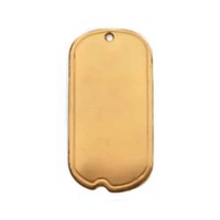 Metal Stamping Blank - 24ga Brass Dog Tag with Hole - 25mm x 12mm