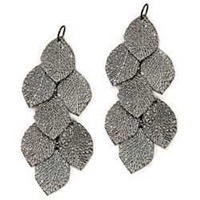 Dangle Charms - Styled By Tori Spelling - Hematite Textured Leaf Drops x 75mm