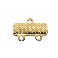 Metal Connector Spacer Bar - 2-Strand Gold Plated x 13mm