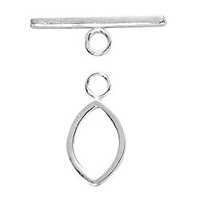 Toggle Clasp - Sterling Silver - Oval Teardrop