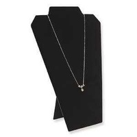 Necklace ~ Chain Cardboard Display Stand - Black Velvet x 320mm