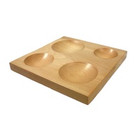 Wooden Shaping Block - 4 Shallow Round Grooves