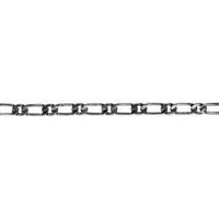 Figaro Chain Link - Gun Metal 4mm - Per Foot (30cm)