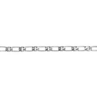 Figaro Chain Link - Silver Plated 4mm - Per Foot (30cm)