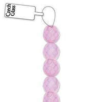 Czech Glass Round Firepolished Beads - Opal Lilac 6mm x 25