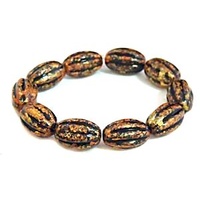 Mottled Tuscany Oval Melon Vintage Lucite Bead x 20mm