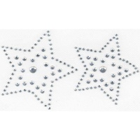 Iron-On Rhinestone Rhinestud Transfer - Two (2) Stars