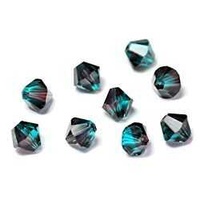 Swarovski Crystal Bicone Beads - Burgundy Blue Zircon 6mm x 10
