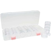 Stackable Bead Storage System - 28 Containers With Screw On Lids - 10.5" x 5"