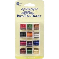 Artistic Wire - Permantley Coloured 24Ga - Pack Of 12 Assorted Colours