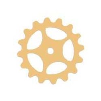 Metal Stamping Blank - 24ga Brass Gear with Spokes x 19mm