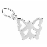 Silver Filled Charm With Jump Ring - Butterfly Open 12x14mm
