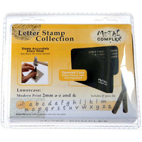 Metal Complex Alphabet Letter Metal Punch Stamp Set With Storage Pouch - Modern Print Lower Case x 2mm