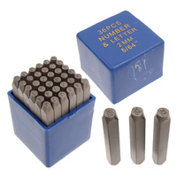 Metal Complex Alphabet Letter and Number Metal Punch Stamp Set - Basic Upper Case x 2mm