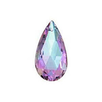 Preciosa Crystal Almond Drop Pendant - Light Vitrail 38x19mm