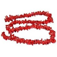 Glass Chips - 16" Strand x Red