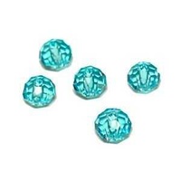 Chinese Faceted Crystal Rondelle Beads - Aqua Blue 6mm x 20