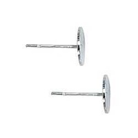 Flat Earring Posts - Silver Plated - 6mm x 1 Pair