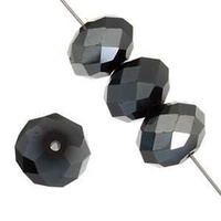 Dazzle-It Ori Crystal Faceted Donut Beads - Jet Hematite 6x4mm