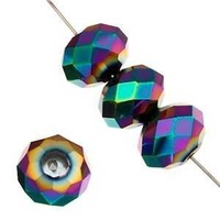 Dazzle-It Ori Crystal Faceted Donut Beads - Metallic Vitrail 6x4mm