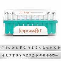 Impressart Alphabet Letter Metal Punch Stamp Set - Juniper Uppercase x 3mm