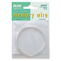 Beadsmith Stainless Steel Memory Wire - Bracelet x Silver Plated