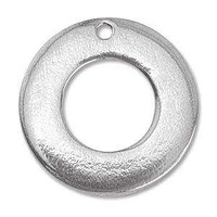 Metal Stamping Blank - 16ga Soft Strike Pewter Washer With Hole x 23mm