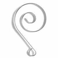 Fancy Metal Hook For Crystal - Silver Tone 40x23mm