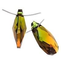 Swarovski Crystal Teardrop Pendant - Fern Green Topaz x 16mm