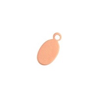 Metal Stamping Blank - 24ga Copper Tiny Tag Oval with Ring 11x5mm