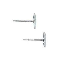 Flat Earring Posts - Silver Plated - 4mm x 1 Pair