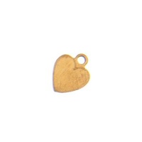 Metal Stamping Blank - 24ga Brass Tiny Tag Heart with Ring 7x5mm - Factory Seconds