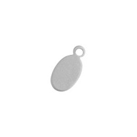 Metal Stamping Blank - 24ga German Silver Tiny Tag Oval with Ring 11x5mm