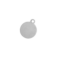 Metal Stamping Blank - 24ga German Silver Tiny Tag Round Circle with Ring 11x10mm