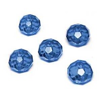 Chinese Faceted Crystal Rondelle Beads - Sky Dive Blue 6mm x 20