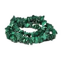 Gemstone Beads - Semi-Precious Chips - 16" Strand x Malachite B Grade