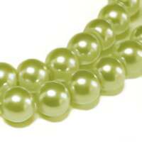 Glass Pearls - 8mm Green Tea x 10