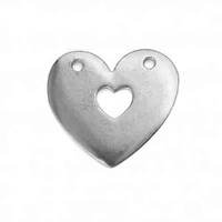 Metal Stamping Blank - 16ga Soft Strike Pewter Heart With Hole x 1"
