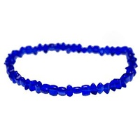 Indigo Blue Vintage Lucite Chip Beads x 22cm Strand