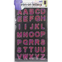 Iron-On Sequin Letters x Hot Pink Uppercase Block x 25mm