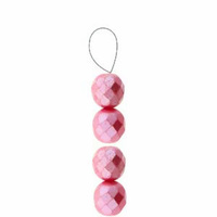 Czech Glass Round Fire Polished Beads - Pastel Pink 6mm x 25