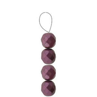 Czech Glass Round Fire Polished Beads - Pastel Burgundy 6mm x 25